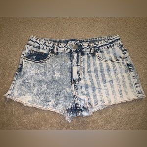 American Flag Jean Shorts